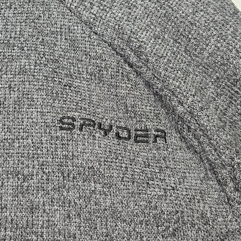 Spyder Men's Gray Black 1/4 Zip Pullover Fleece Jacket Size L